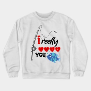 Fishing Valentines Crewneck Sweatshirt